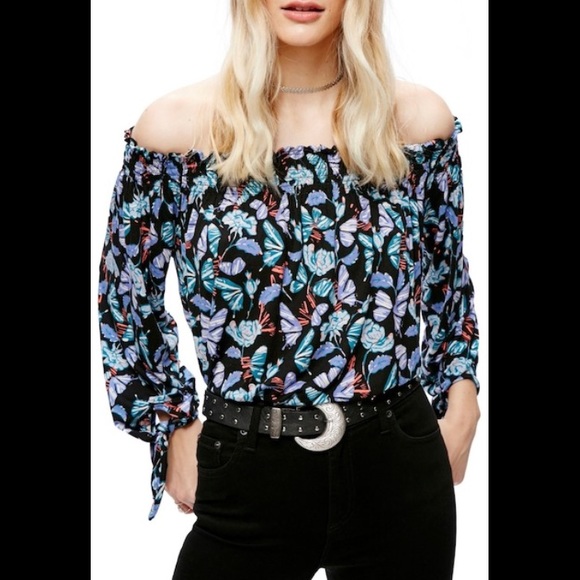 Free People Lexington Off The Shoulder Top - Picture 2 of 9